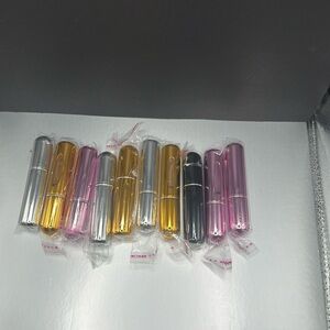 Travel size perfume fillers assorted colors pink, gold, black,silver